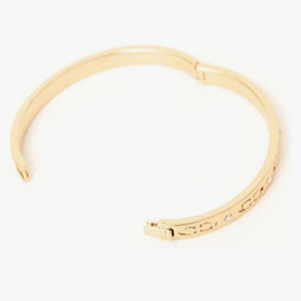 New! Coach Kissing C 💋 Hinged Bangle in Gold - Picture 3 of 3